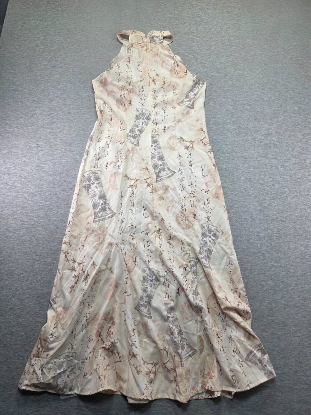Dazy Chinoiserie Print Halter Midi Dress Cream Frog Closure Size Small NWT - Picture 7 of 10